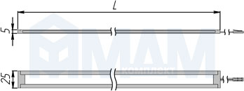 Размеры светодиодного светильника FINO для подсветки под корпусом (артикул FI12)